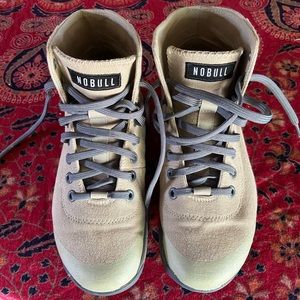 NoBull trainers, tan canvas.